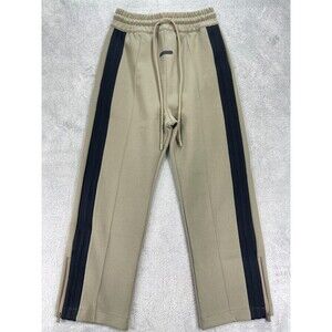 Adidas Fear of God Essentials Track Pants Mens 2XS Taupe Relaxed Fit Ankle Zip